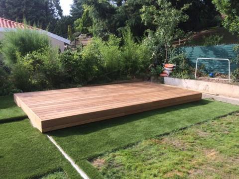 Fabrication et pose d'une terrasse coulissante sur une piscine située à Oullins